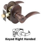 Keyed Right Handed Durango Lever With #1 Rose in Medium Bronze