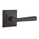 Right Handed Passage Arts & Crafts Door Lever with Hammered Rose in Flat Black