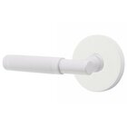 Passage Knurled Left Handed Lever with T-Bar Stem And Concealed Screw Disk Rose in Matte White