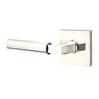 Passage Hercules Left Handed Door Lever And Square Rose with Concealed Screws in Polished Nickel