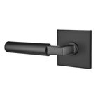 Passage Hercules Left Handed Door Lever And Square Rose with Concealed Screws in Flat Black