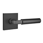 Passage Hercules Right Handed Door Lever And Square Rose with Concealed Screws in Flat Black