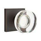 Modern Disc Glass Passage Door Knob with Square Rose in Oil Rubbed Bronze
