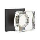 Modern Square Glass Passage Door Knob with Square Rose in Flat Black