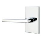 Passage Helios Left Handed Door Lever With Modern Rectangular Rose in Polished Chrome