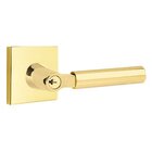 Keyed Right Handed Hercules Lever With Square Rose in Unlacquered Brass