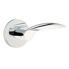 Privacy Mercury Right Handed Door Lever With Disk Rose in Polished Chrome