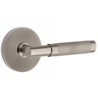 Privacy Knurled Right Handed Lever with T-Bar Stem and Disk Rose in Pewter