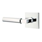 Privacy Hercules Left Handed Door Lever And Square Rose with Concealed Screws in Polished Chrome