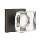 Modern Square Glass Privacy Door Knob and Square Rose with Concealed Screws in Oil Rubbed Bronze