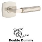 Double Dummy Tribeca Lever with L-Square Stem and Urban Modern Rose in Satin Nickel
