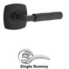 Single Dummy Tribeca Lever with L-Square Stem and Urban Modern Rose in Flat Black