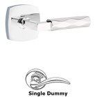 Single Dummy Tribeca Lever with L-Square Stem and Urban Modern Rose in Polished Chrome