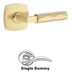 Single Dummy Tribeca Lever with L-Square Stem and Urban Modern Rose in Satin Brass