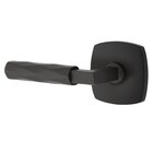 Passage Tribeca Left Handed Lever with L-Square Stem and Urban Modern Rose in Flat Black