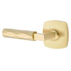 Passage Tribeca Left Handed Lever with L-Square Stem and Urban Modern Rose in Satin Brass