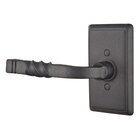 Privacy Left Handed San Carlos Lever With #3 Rose in Flat Black Steel