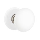Double Dummy Ice White Porcelain Knob With Porcelain Rosette and Pewter Center Ring