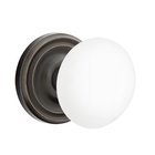 Double Dummy Ice White Porcelain Knob With Regular Rosette  in Oil Rubbed Bronze
