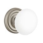 Double Dummy Ice White Porcelain Knob With Regular Rosette  in Pewter