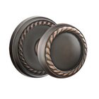 Single Dummy Rope Knob With Rope Rose in Oil Rubbed Bronze