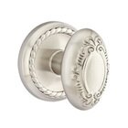 Double Dummy Victoria Knob With Rope Rose in Satin Nickel