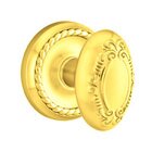 Double Dummy Victoria Knob With Rope Rose in Polished Brass