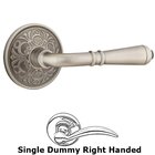 Single Dummy Right Handed Turino Door Lever With Lancaster Rose in Pewter