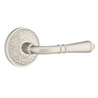 Single Dummy Right Handed Turino Door Lever With Lancaster Rose in Satin Nickel