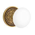 Double Dummy Ice White Knob With Lancaster Rosette  in French Antique Brass