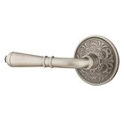 Double Dummy Left Handed Turino Door Lever With Lancaster Rose in Pewter