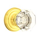 Old Town Passage Door Knob with Regular Rose and Concealed Screws in Unlacquered Brass