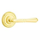 Passage Right Handed Turino Door Lever With Regular Rose in Polished Brass