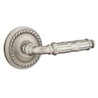 Passage Right Handed Ribbon & Reed Lever With Rope Rose in Pewter