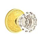 Astoria Passage Door Knob with Lancaster Rose in Polished Brass