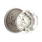 Old Town Passage Door Knob with Lancaster Rose and Concealed Screws in Pewter