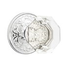 Old Town Passage Door Knob with Lancaster Rose and Concealed Screws in Polished Chrome