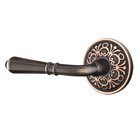 Passage Left Handed Turino Door Lever With Lancaster Rose in Oil Rubbed Bronze