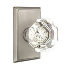 Old Town Passage Door Knob with Rectangular Rose and Concealed Screws in Pewter