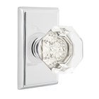 Old Town Passage Door Knob with Rectangular Rose and Concealed Screws in Polished Chrome