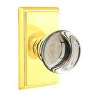 Providence Passage Door Knob with Rectangular Rose in Polished Brass