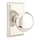 Passage Providence Door Knob With Rectangular Rose in Polished Nickel