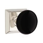 Passage Ebony Porcelain Knob With Quincy Rosette in Polished Nickel