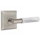 Passage White Marble Right Handed Lever With T-Bar Stem And Quincy Rose In Pewter