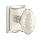 Passage Modern Hammered Egg Door Knob with Wilshire Rose in Satin Nickel And Concealed Screws