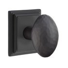 Passage Modern Hammered Egg Door Knob with Wilshire Rose in Flat Black And Concealed Screws