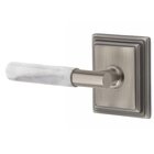 Passage White Marble Left Handed Lever With T-Bar Stem And Concealed Screw Wilshire Rose In Pewter