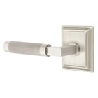 Passage Knurled Left Handed Lever with L-Square Stem and Wilshire Rose in Satin Nickel