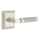 Passage Knurled Right Handed Lever with L-Square Stem and Wilshire Rose in Satin Nickel