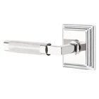 Passage Knurled Left Handed Lever with L-Square Stem and Wilshire Rose in Polished Chrome